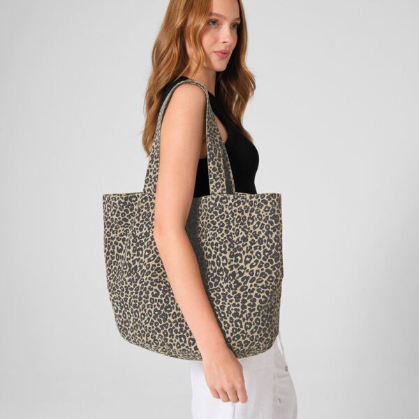 Leopard print canvas shopper Thumbnail